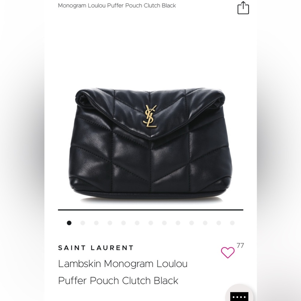 Saint Laurent Black LouLou Mini Puffer Pouch Clutch - Brand New!🖤
